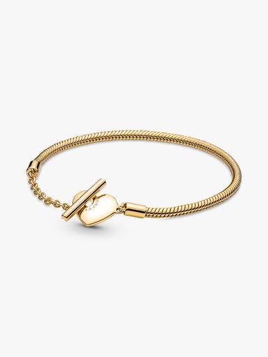 Pandora Moments Herz T-Verschluss Schlangen-Gliederarmband