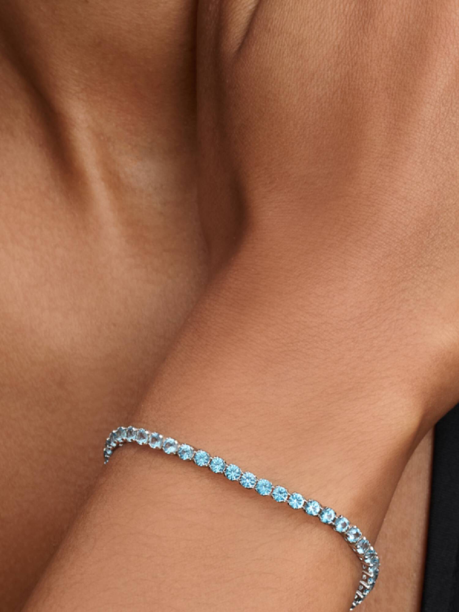 Funkelndes Blaues Tennisarmband