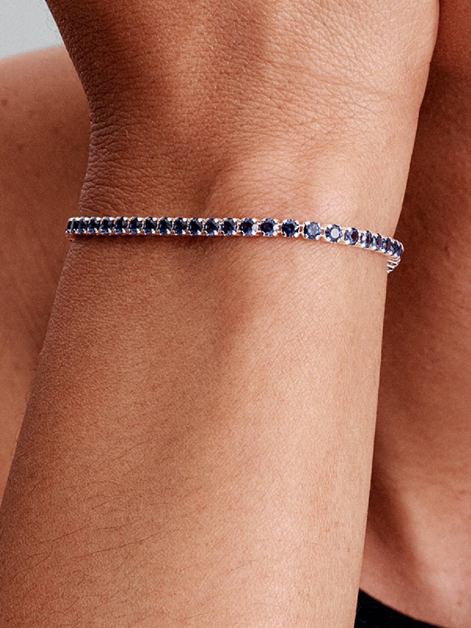 Funkelndes Blaues Tennisarmband