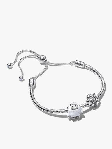 Yeti & Schneeflocken-Schiebearmband-Set
