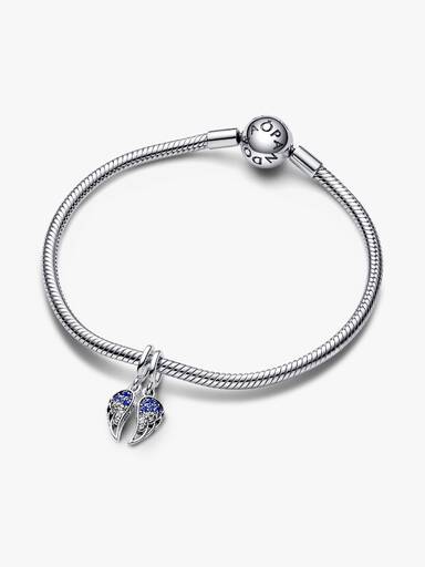 Funkelnder Teilbarer Engelsflügel Charm-Anhänger