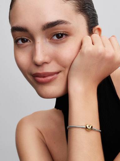 Herz-Verschluss Schlangen-Gliederarmband
