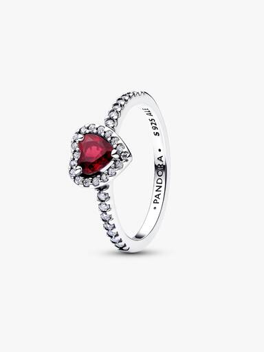 Erhabenes Fuchsiafarbenes Herz Ring