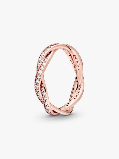 Funkelnde Gedrehte Linien Ring
