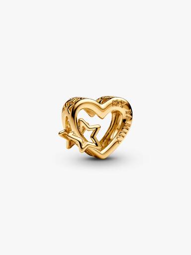 Offen gearbeitetes Familie Herz & Stern Charm