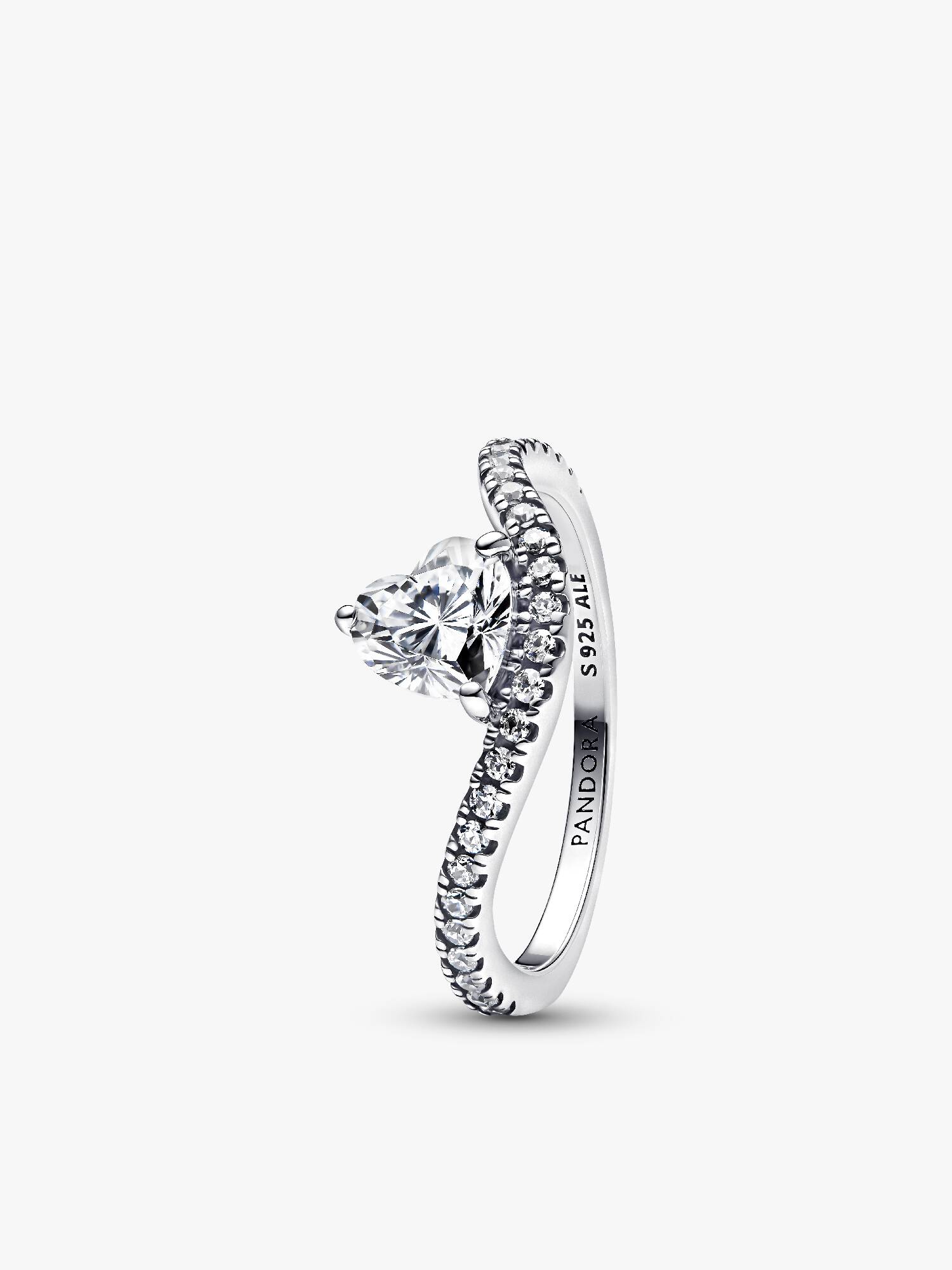 Welliger Pavé Herz Ring