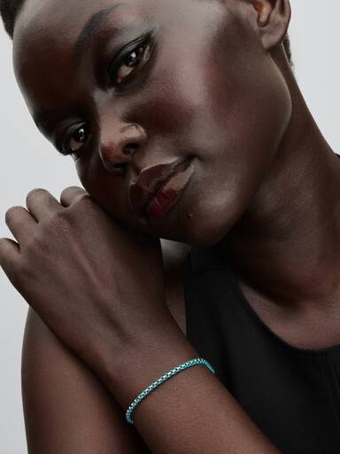 Blaue Kordel Gliederarmband