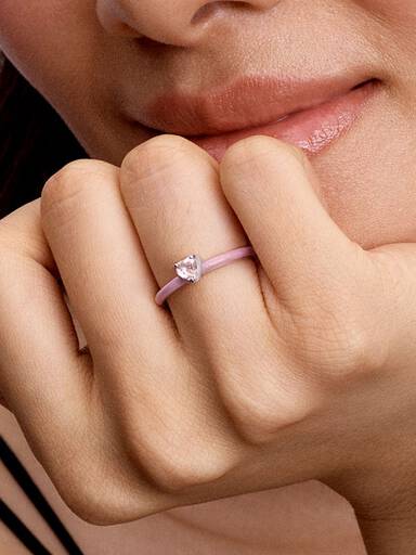 Rosafarbenes Chakra Herz Ring