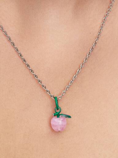 Rosafarbener Apfel Murano-Charm