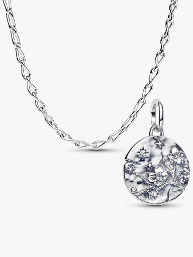 Ewige Kirschblüte Halsketten & Medaillon-Charm Set