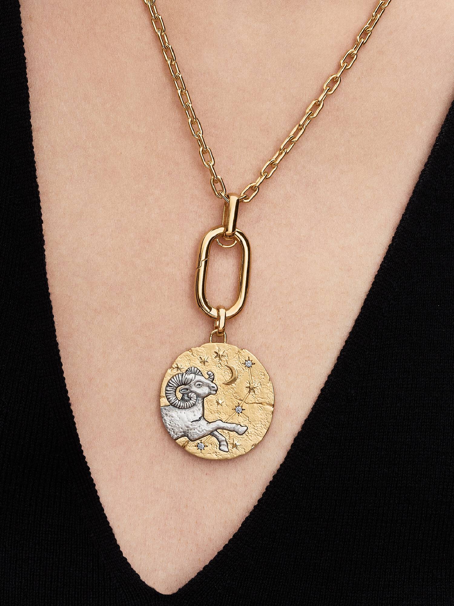 Sternzeichen Widder Großes Medaillon-Charm