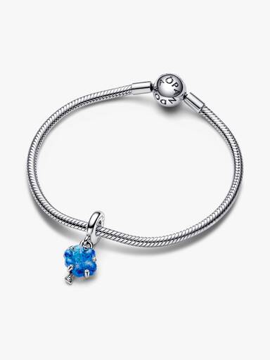Blauer Murano-Glas Stammbaum Charm-Anhänger