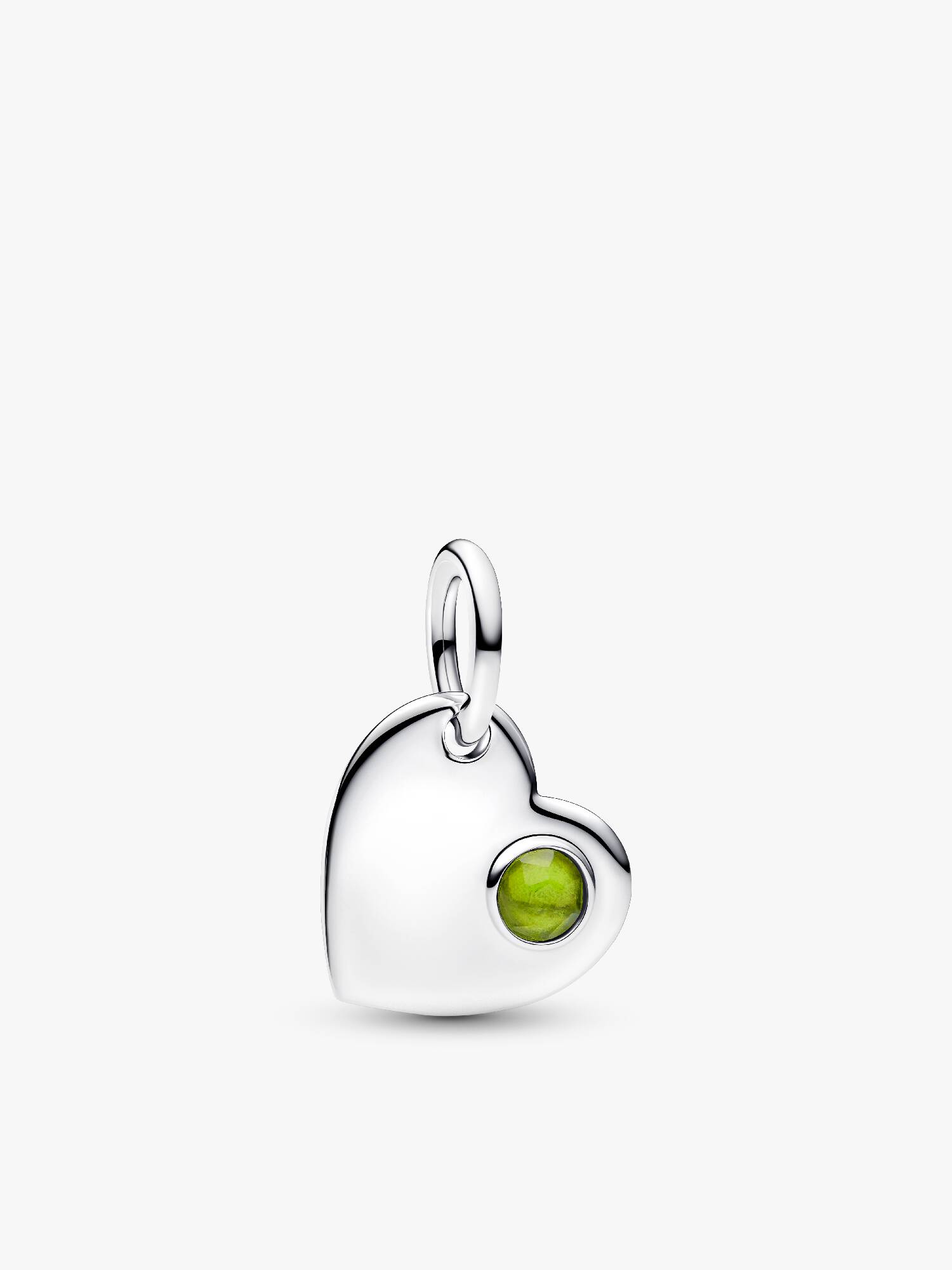 August Gravierbares Herz Frühlingsgrüner Stein Charm-Anhänger