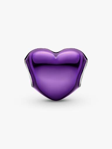 Violettes Metallic-Herz Charm