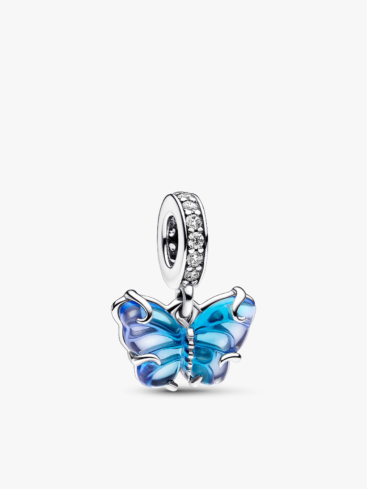 Blauer Murano-Glas Schmetterling Charm-Anhänger
