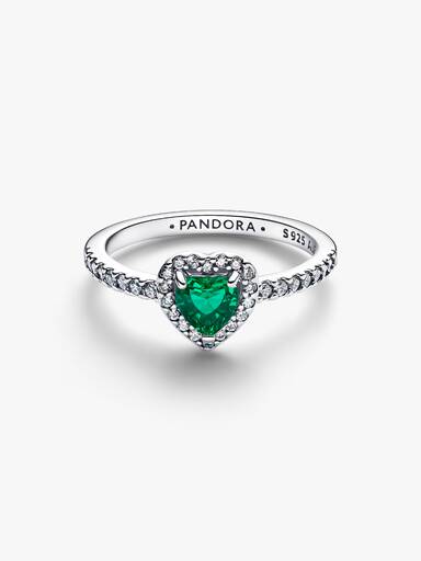 Erhabenes Royalgrünes Herz Ring