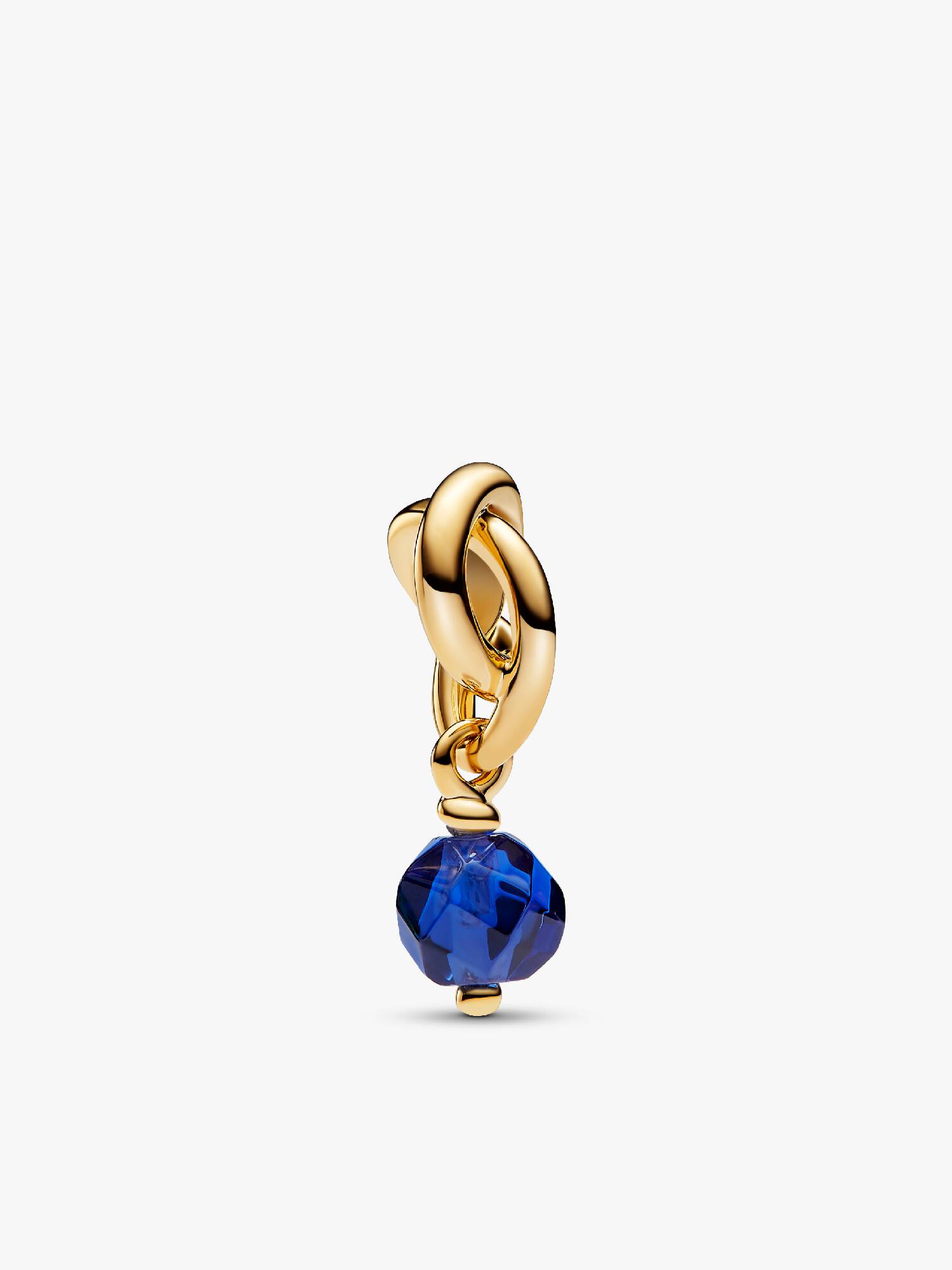 Facettierter wasserblauer Ewigkeitskreis Charm-Anhänger