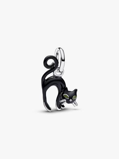 Schwarze Katze Charm-Anhänger