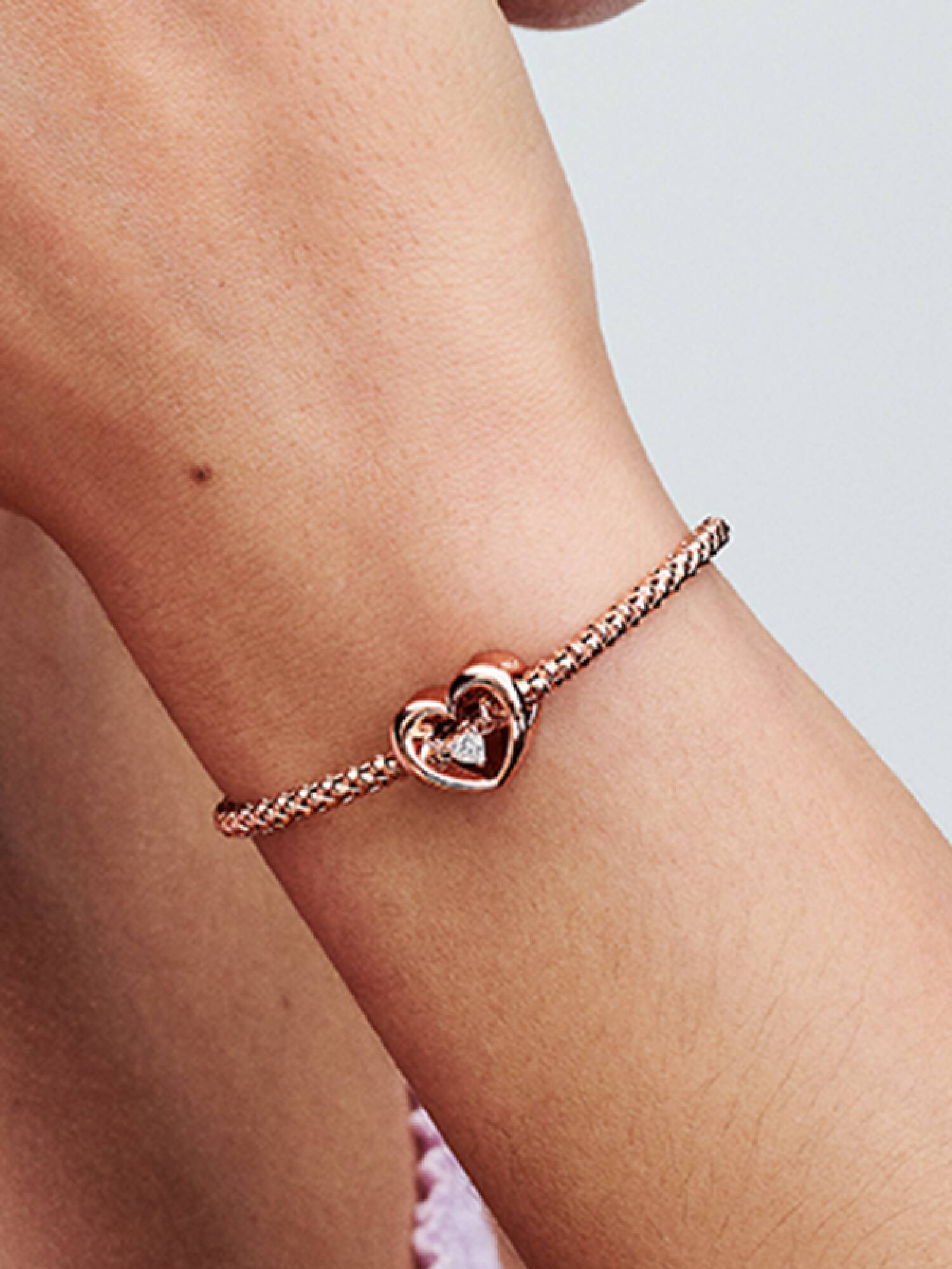 Strahlendes Herz & Schwebender Stein Charm