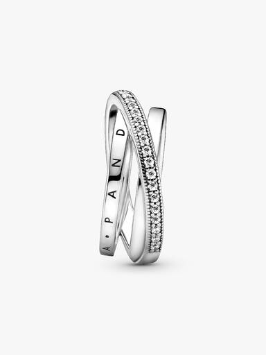 Dreifach gekreuzter Pavé-Ring