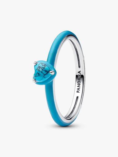 Türkisfarbener Herz-Stein Ring