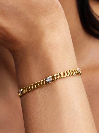 Herz Cuban-Gliederarmband