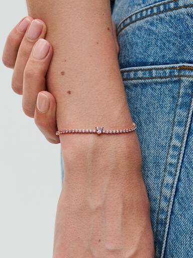 Funkelndes Herz Tennisarmband