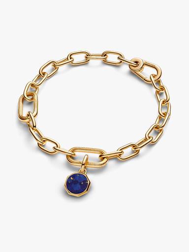 Blaues gravierbares Mini-Medaillon Charm