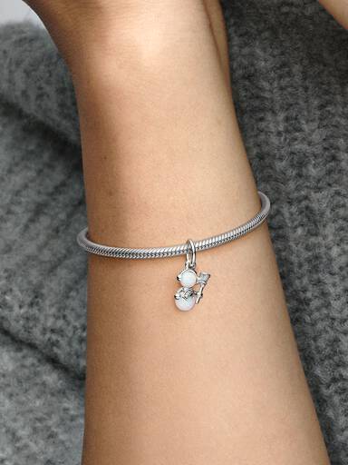 Schillernder Schneemann Charm-Anhänger