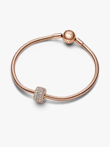 Funkelndes Dreireihiges Pavé-Charm