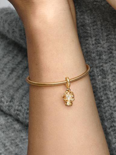 Herz Schneeflocke Schneekugel Charm-Anhänger