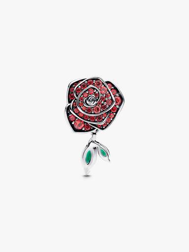 Funkelnde Blühende Rose Charm