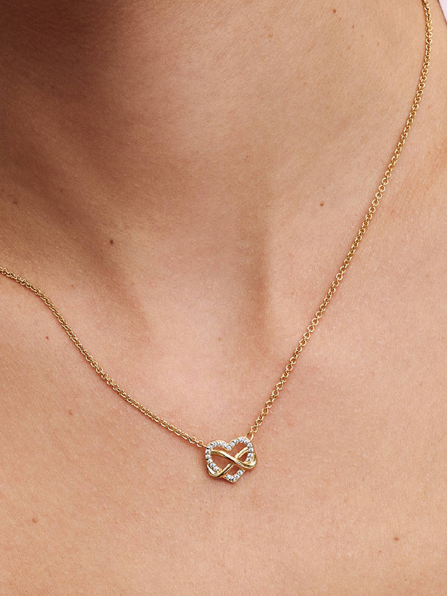 Funkelnde Unendlichkeits-Herz Collier-Halskette