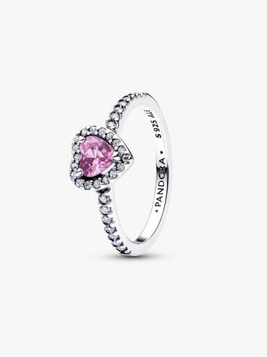 Erhabenes Hellviolettes Herz Ring
