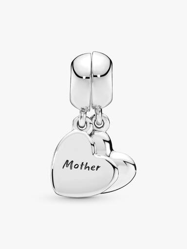 Mutter und Sohn Herz Teilbarer Charm-Anhänger