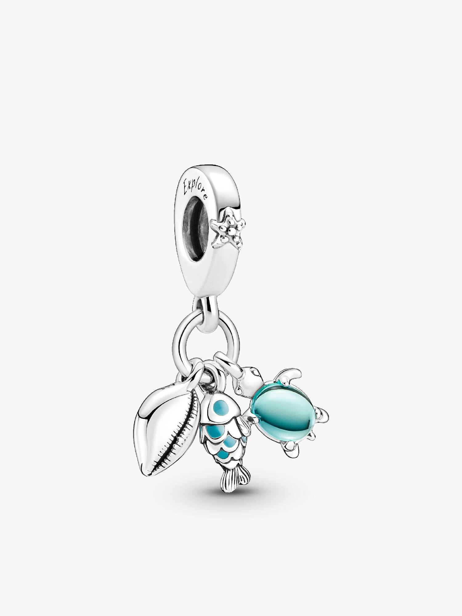 Fisch, Meeresschildkröte & Muschel Dreifacher Charm-Anhänger