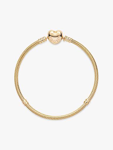 Pandora Moments Schlangen-Gliederarmband mit Herz-Verschluss