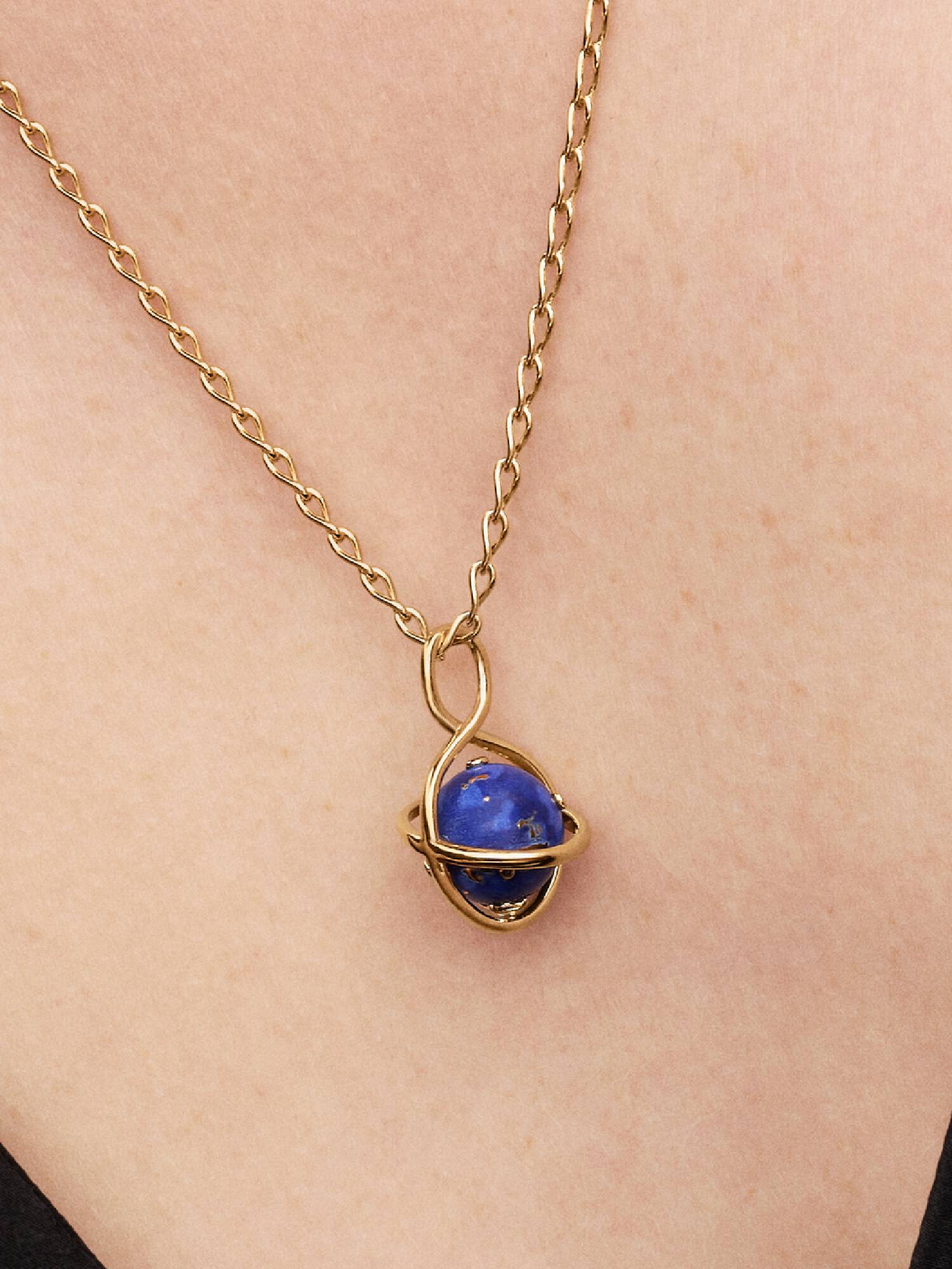 Drehender Himmlischer Blauer Planet Charm-Anhänger