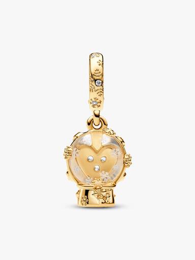 Herz Schneeflocke Schneekugel Charm-Anhänger