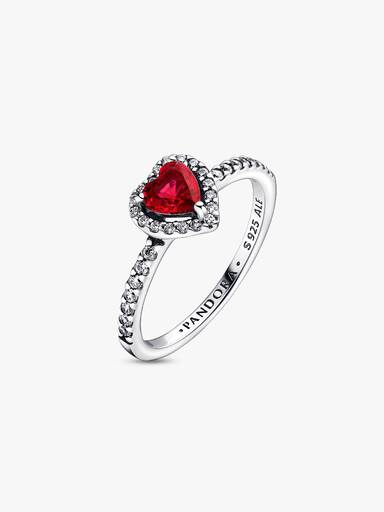 Ausgeprägtes Rotes Herz Ring