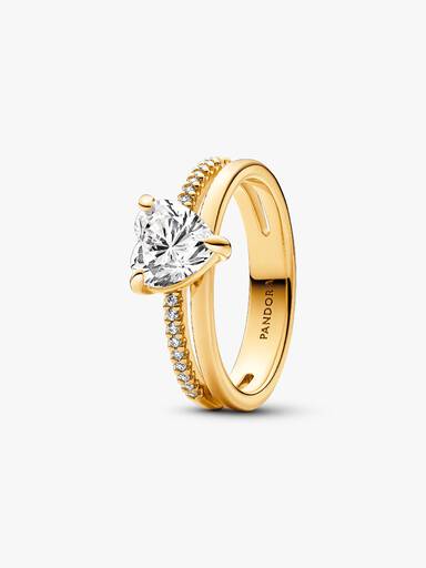 Doppelband Herz Ring