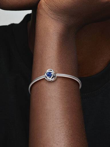 September Geburtsstein Blauer Ewigkeitskreis Charm