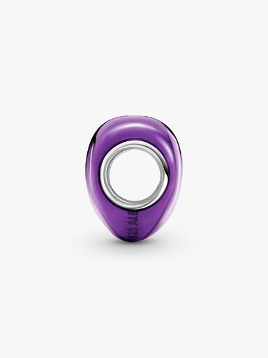 Violettes Metallic-Herz Charm