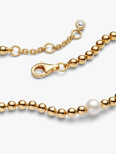 Behandelte Süßwasserzuchtperle & Kugeln Armband
