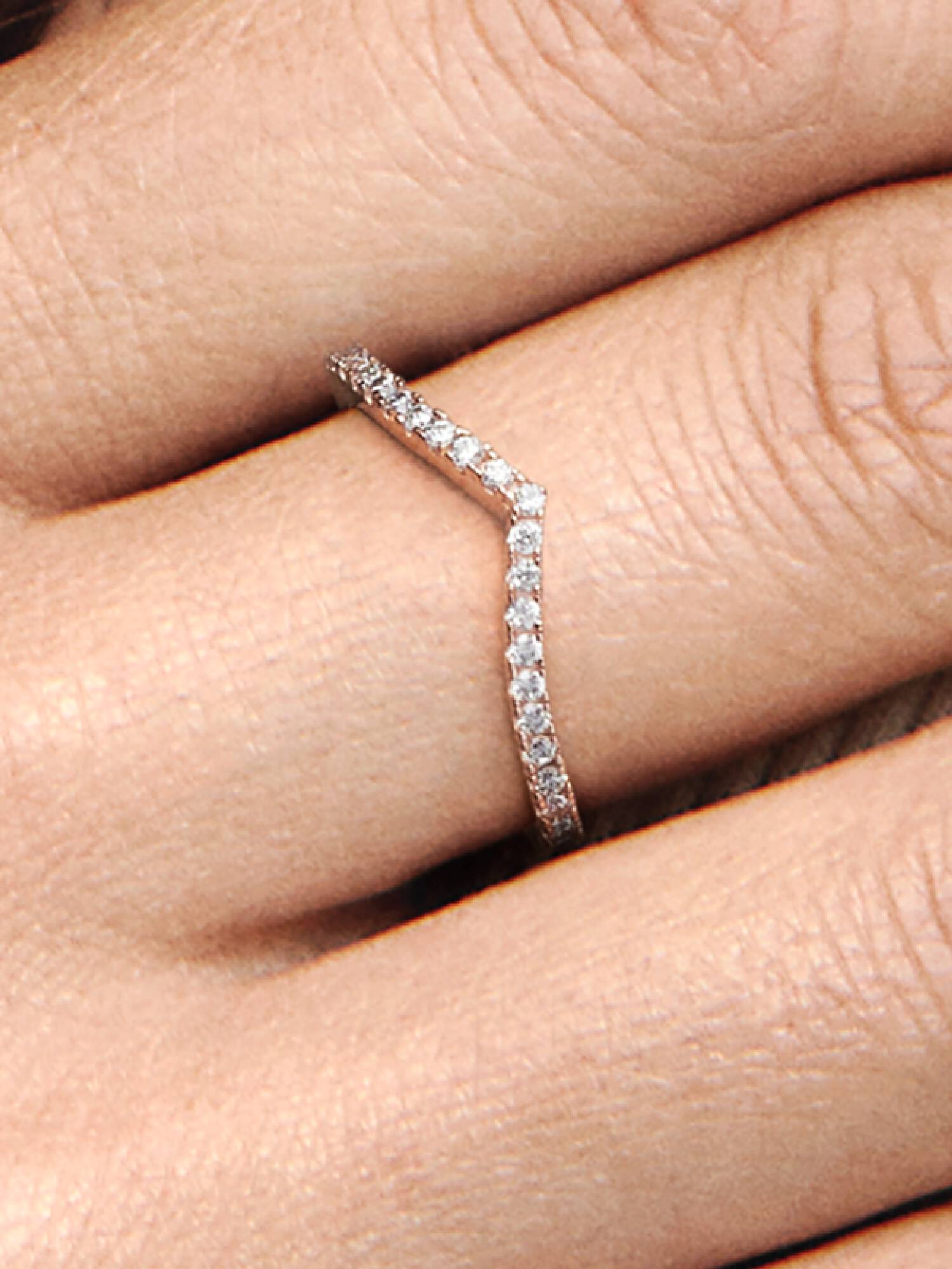 Funkelnder Wishbone Ring