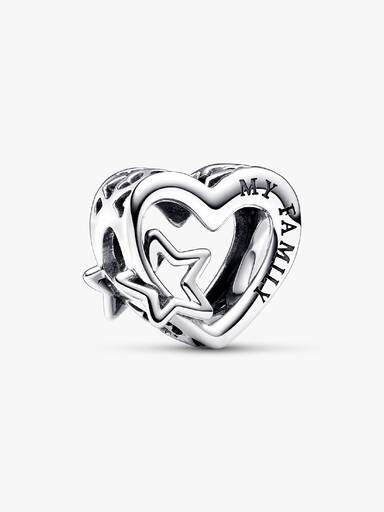 Offen gearbeitetes Familie Herz & Stern Charm