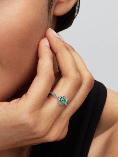Erhabenes Mintgrünes Herz Ring