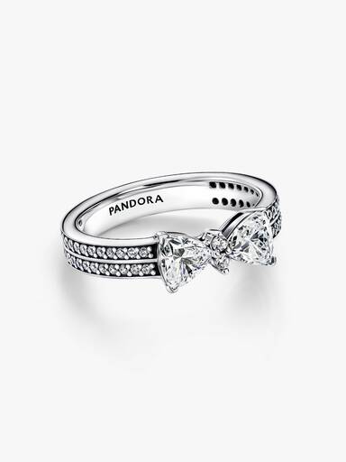 Funkelnde Schleife Doppelreihiger Ring