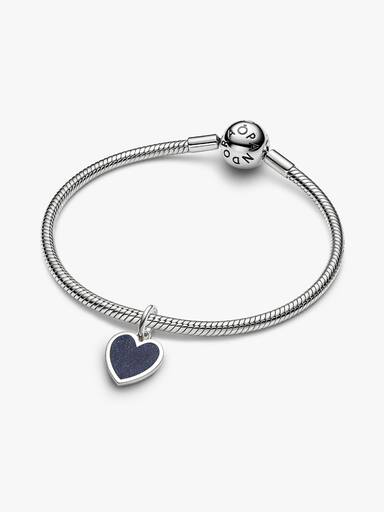Gravierbares Blaues Herz Charm-Anhänger
