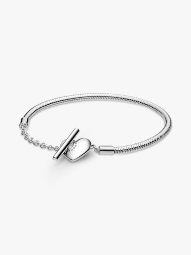Pandora Moments Herz T-Verschluss Schlangen-Gliederarmband